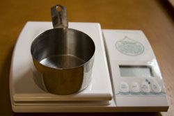 Weighing Flours with Scale